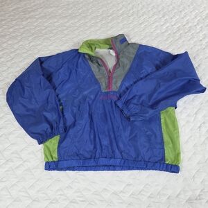 VINTAGE NEW BALANCE NYLON WINDBREAKER ZIP UP JACKET NEON size M/L
